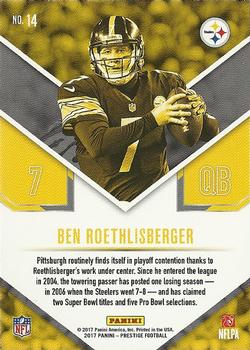 2017 Panini Prestige - Stars of the NFL #14 Ben Roethlisberger Back