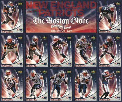 2006 Upper Deck Boston Globe New England Patriots - Sheets #25-36 November 26, 2006 Front