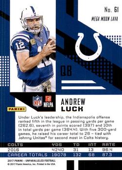 2017 Panini Unparalleled #61 Andrew Luck Back