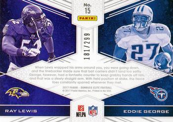 2017 Donruss Elite - Face to Face #15 Eddie George / Ray Lewis Back