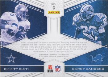 2017 Donruss Elite - Face to Face Green #3 Barry Sanders / Emmitt Smith Back