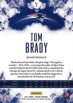 2017 Panini Origins #1 Tom Brady Back