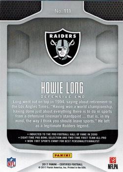 2017 Panini Certified - Mirror Gold #111 Howie Long Back