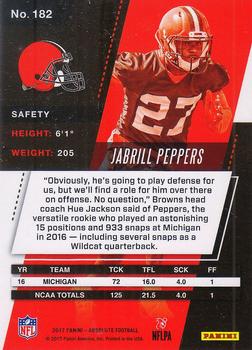 2017 Panini Absolute #182 Jabrill Peppers Back