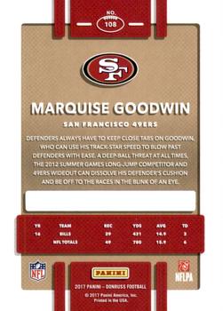 2017 Donruss - Jersey Number #108 Marquise Goodwin Back