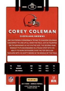 2017 Donruss - Jersey Number #109 Corey Coleman Back