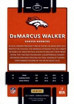 2017 Donruss - Press Proof Green #371 DeMarcus Walker Back