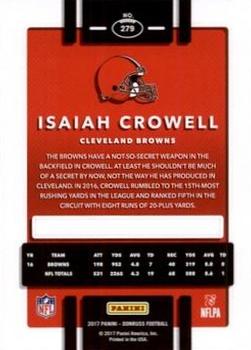 2017 Donruss - Press Proof Red #279 Isaiah Crowell Back