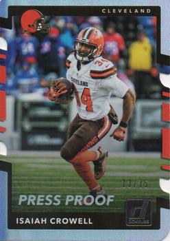 2017 Donruss - Press Proof Silver Die Cut #279 Isaiah Crowell Front