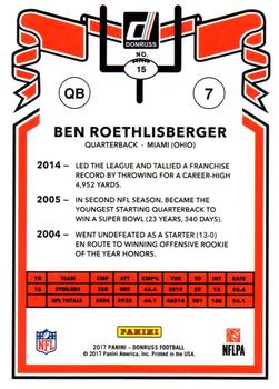 2017 Donruss - 1981 Tribute #15 Ben Roethlisberger Back