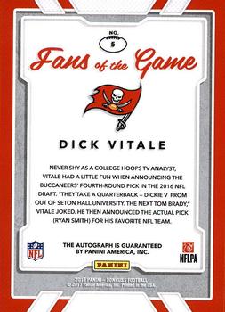 2017 Donruss - Fans of the Game Autographs #5 Dick Vitale Back