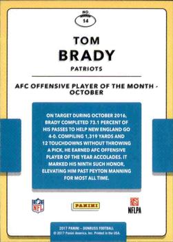 2017 Donruss - Highlights #14 Tom Brady Back