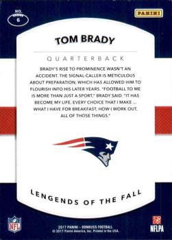 2017 Donruss - Legends of the Fall #6 Tom Brady Back