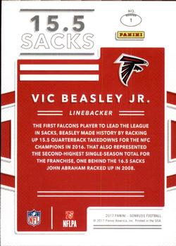 2017 Donruss - Production Line Sacks #1 Vic Beasley Jr. Back