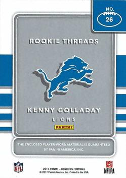 2017 Donruss - Rookie Threads Red #26 Kenny Golladay Back