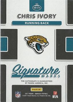 2017 Donruss - Signature Marks #SM-CIV Chris Ivory Back