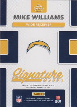 2017 Donruss - Signature Marks #SM-MWL Mike Williams Back