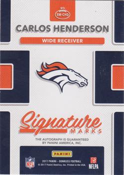 2017 Donruss - Signature Marks #SM-CHD Carlos Henderson Back