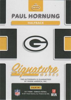2017 Donruss - Signature Marks Blue #SM-PHG Paul Hornung Back