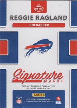 2017 Donruss - Signature Marks Blue #SM-RRG Reggie Ragland Back