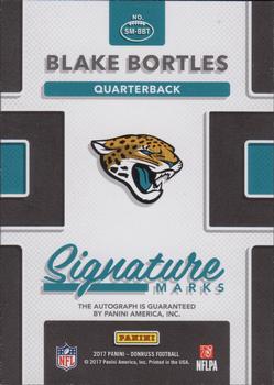2017 Donruss - Signature Marks Blue #SM-BBT Blake Bortles Back