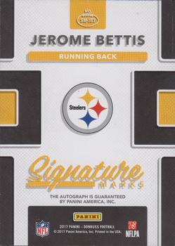 2017 Donruss - Signature Marks Blue #SM-JBT Jerome Bettis Back