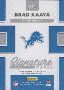 2017 Donruss - Signature Marks Blue #SM-BKY Brad Kaaya Back
