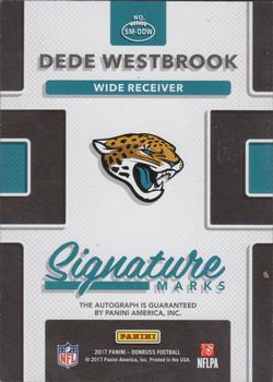 2017 Donruss - Signature Marks Blue #SM-DDW Dede Westbrook Back