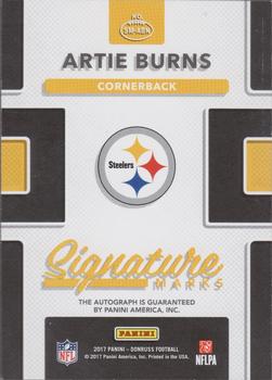 2017 Donruss - Signature Marks Yellow #SM-ABN Artie Burns Back