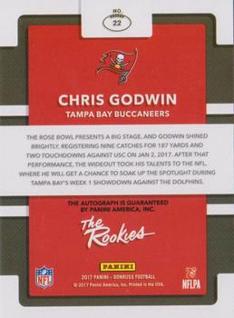 2017 Donruss - The Rookies Autographs #22 Chris Godwin Back
