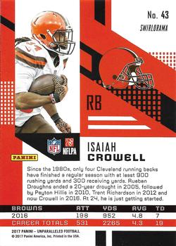 2017 Panini Unparalleled - Pink #43 Isaiah Crowell Back