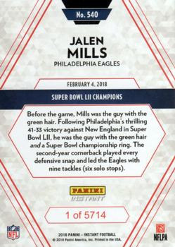 2017 Panini Instant NFL #540 Jalen Mills Back