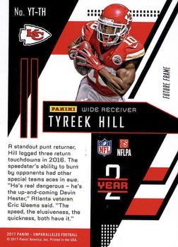 2017 Panini Unparalleled - Year 2 #YT-TH Tyreek Hill Back