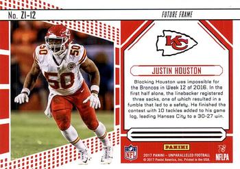 2017 Panini Unparalleled - Zoned In #ZI-12 Justin Houston Back
