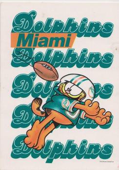 1990 Argus Garfield NFL Team Schedule Cards #NNO Miami Dolphins Front
