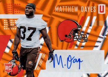 2017 Panini Unparalleled - Class of 2017 Rookie Autographs Orange #204 Matthew Dayes Front