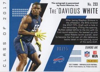 2017 Panini Unparalleled - Class of 2017 Rookie Autographs Red #233 Tre'Davious White Back