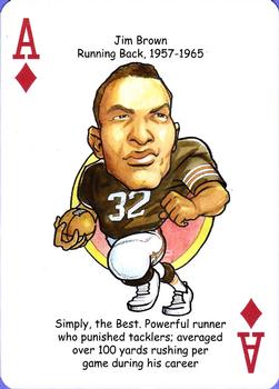 2013 Hero Decks Cleveland Browns Football Heroes Playing Cards #A♦ Jim Brown Front
