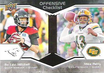 2017 Upper Deck CFL #100 Bo Levi Mitchell / Mike Reilly Front