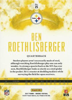 2017 Panini Origins - Gold #25 Ben Roethlisberger Back