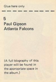 1971 NFLPA Wonderful World Stamps #5 Paul Gipson Back