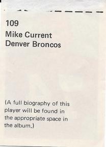 1971 NFLPA Wonderful World Stamps #109 Mike Current Back