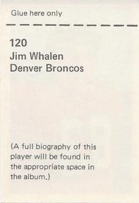 1971 NFLPA Wonderful World Stamps #120 Jim Whalen Back