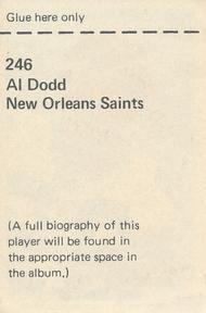 1971 NFLPA Wonderful World Stamps #246 Al Dodd Back