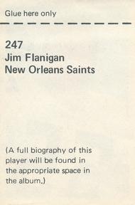 1971 NFLPA Wonderful World Stamps #247 Jim Flanigan Back