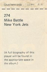 1971 NFLPA Wonderful World Stamps #274 Mike Battle Back