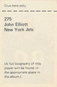 1971 NFLPA Wonderful World Stamps #275 John Elliott Back