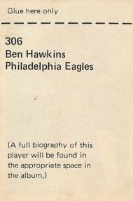 1971 NFLPA Wonderful World Stamps #306 Ben Hawkins Back