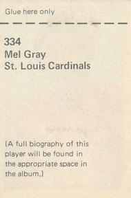 1971 NFLPA Wonderful World Stamps #334 Mel Gray Back