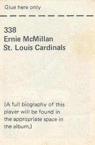 1971 NFLPA Wonderful World Stamps #338 Ernie McMillan Back